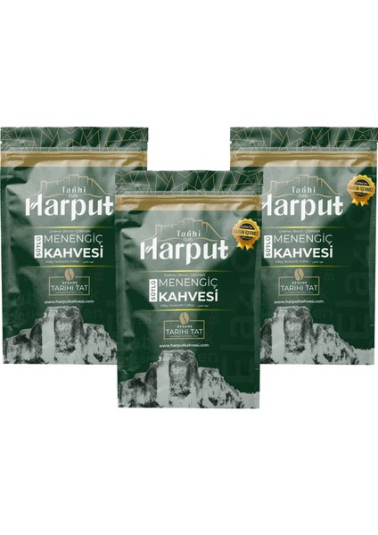 Tarihi Harput Menengiç Kahvesi 3x 200 gr | Doğal ve Kafeinsiz | Glutensiz & Katkısız Hediyelik Paket