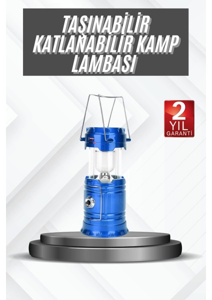 Allzey Kamp Lambası Güneş Enerjili LED Lamba Işıldak Şarjlı Powerbank Özellikli
