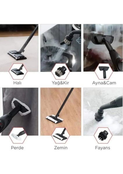 Yüksek Güçlü Çok Fonksiyonlu Buharlı Temizlik Makinesi, 2 Lt Su Haznesi, Sarı Renk fırsatları