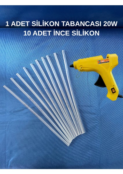 Sıcak Silikon Tabancası ve 10 Adet Ince Silikon