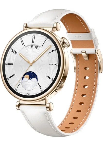 Huawei Watch Gt5 Pro 42MM Uyumlu Yüksek Kalite Pu Deri Dikiş Detaylı Kordon 18MM