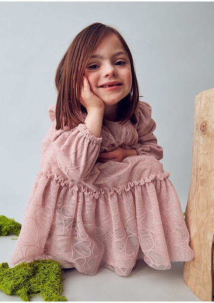 4919-49 Kız Çocuk Pembe Tül Elbise fiyatları