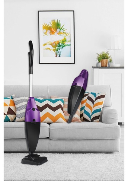 2'li Elektrikli Süpürge, 800 W, Yıkanabilir Filtre, Dikey ve Elde Kullanım