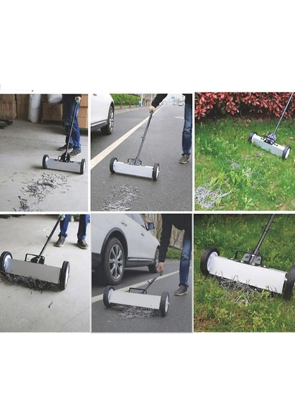 Manyetik Metal Toplayıcı, Tekerlekli, Sanayi Tipi, N35 Güçlü Mıknatıs