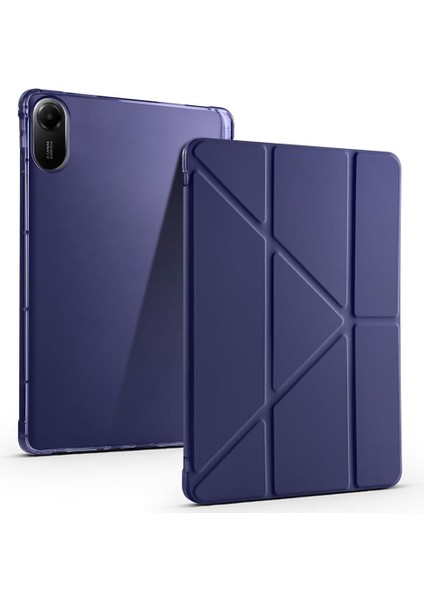 Xiaomi Redmi Pad 2 ile Uyumlu Kabaklı Tri Folding Üçgen Kalem Bölmeli Standlı Kılıf