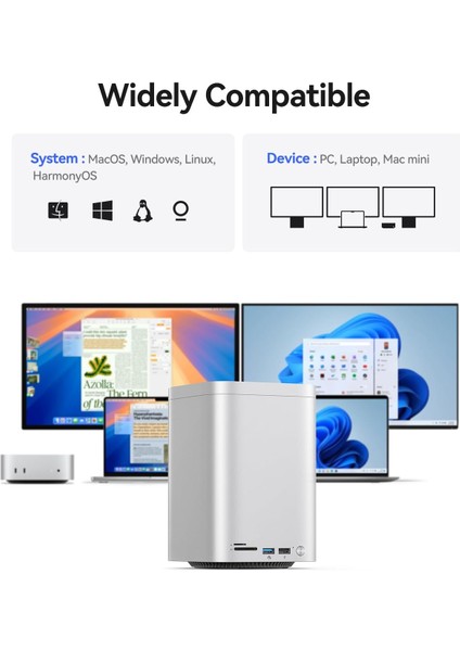 M435 Mini Tower Mac Mini 2024 Workstation - M.2 Nvme, 2xhdd Yuvalı,raıd,usb 3.2,type-C,sd/tf Card