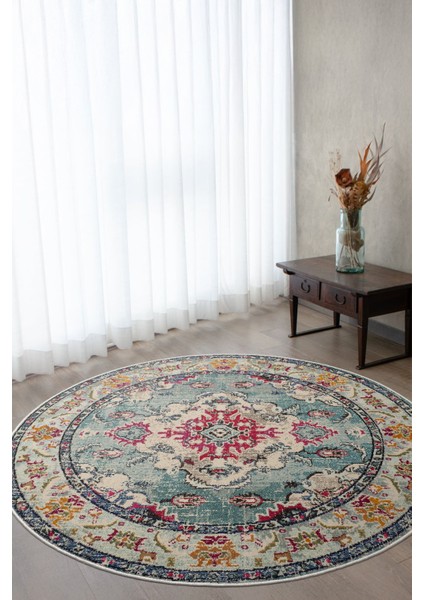 Otantik Temalı Eskitme Yıkanabilir Halı