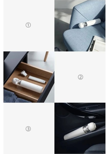 Mini Şarjlı Araç Iç Içi El Süpürgesi, 120W, Çift Kademe, Hediye Yedek Filtre indirimleri