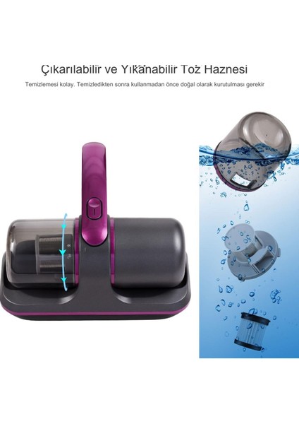 Gri Kablosuz Şarjlı Yatak Kanepe Halı Temizleme Süpürgesi Uv Işınlı fırsatları