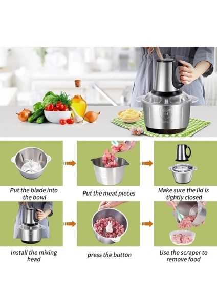 5l Elektrikli Mutfak Robotu, Paslanmaz Çelik, Sebze Dilimleme ve Karıştırma Özellikli indirimleri