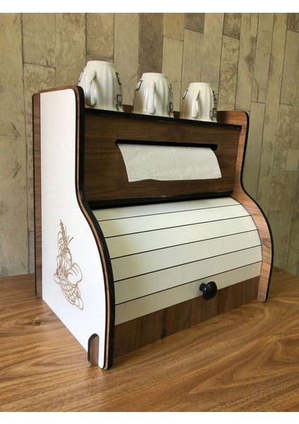 Ekmeklik New Bread Box,havlu Peçetelik(Saklama Gözlü, Baharatlık Rafı, Dekoratif Demonte fırsatları