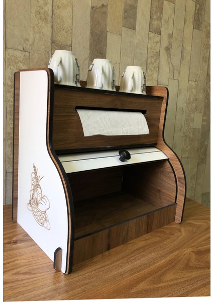 Ekmeklik New Bread Box,havlu Peçetelik(Saklama Gözlü, Baharatlık Rafı, Dekoratif Demonte indirimleri