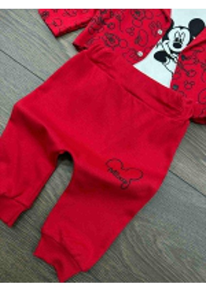 “erkek Bebek 3’lü Takım Mickey Mouse Desenli Sweatshirt Body ve Eşofman Altı 0-12 Ay” indirimleri