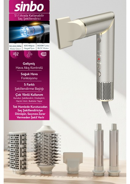 SHD-1721 Saç Şekillendirme Cihazı - Şampanya