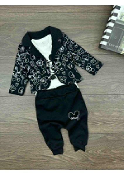 “erkek Bebek 3’lü Takım Mickey Mouse Desenli Sweatshirt Body ve Eşofman Altı 0-12 Ay” fiyatları