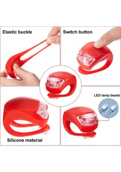 2'li LED Bisiklet Lambası Ön ve Arka Için Aydınlatma Seti 3 Modlu Çakarlı Işık modelleri