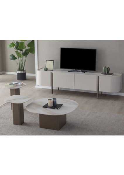 Milano Vol4 İkili Yan Sehpa Seti - Seramik fiyatları