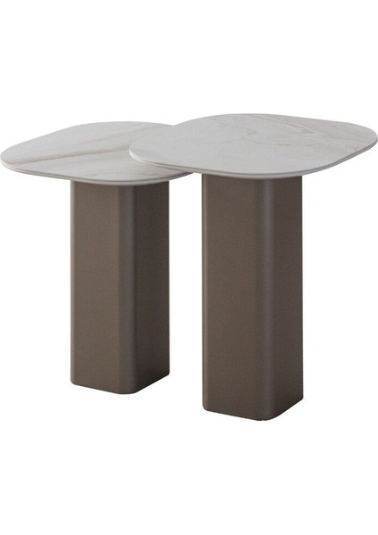 Milano Vol4 İkili Yan Sehpa Seti - Seramik