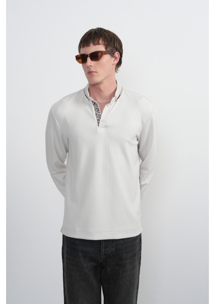 Erkek Çıtçıtlı Uzun Kollu Beyaz Polo Yaka Tişört indirimleri