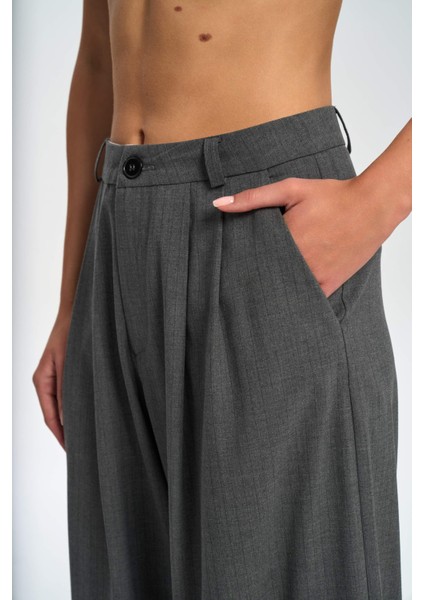 Jessical Çizgili Füme Pantolon