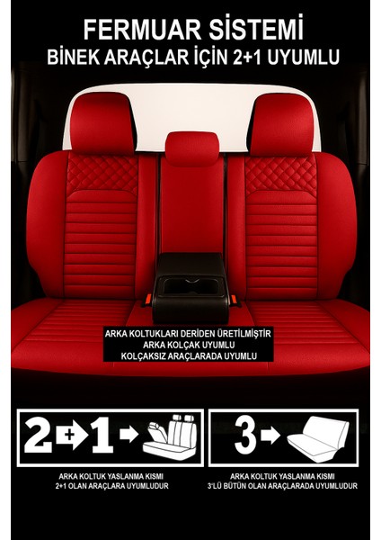 Istanbul Serisi Deri Oto Koltuk Kılıfı (Renault Fluence-Megan 1-2-3-Clio-Symbol-Tailant-Toros) indirimleri