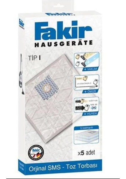 Tip I Uyumlu Kutulu Toz Torbası, Pratik ve Kullanışlı Temizlik Ürünü