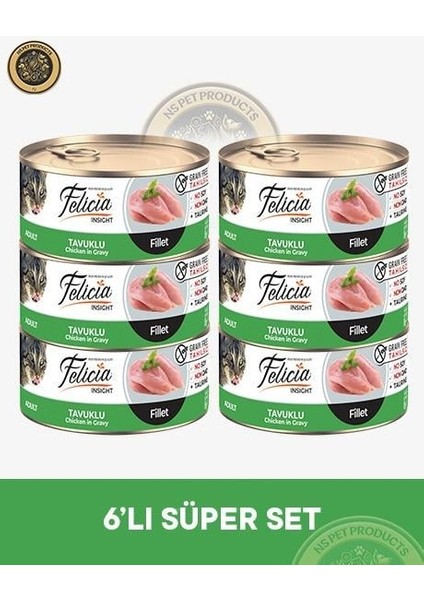 Tavuklu Fileto Yetişkin Kedi Konservesi 6X85GR fiyatları
