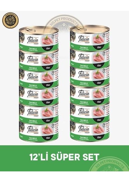 Tavuklu Fileto Yetişkin Kedi Konservesi 12X85GR fiyatları