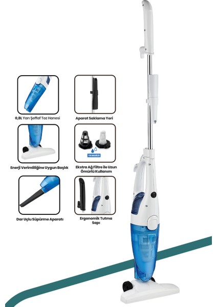 600 W Toz Torbasız Çok Fonksiyonlu Elektrikli Süpürge, Beyaz fiyatları