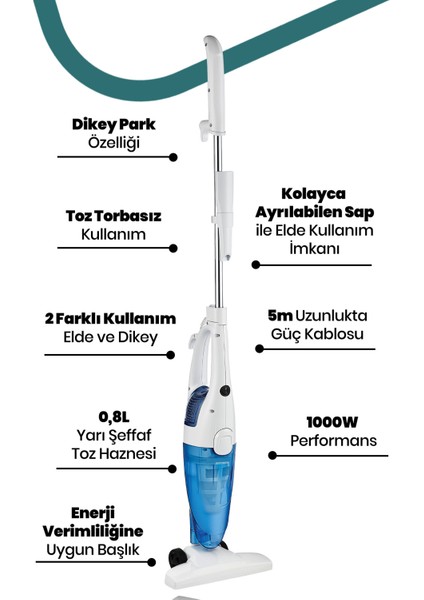 600 W Toz Torbasız Çok Fonksiyonlu Elektrikli Süpürge, Beyaz modelleri