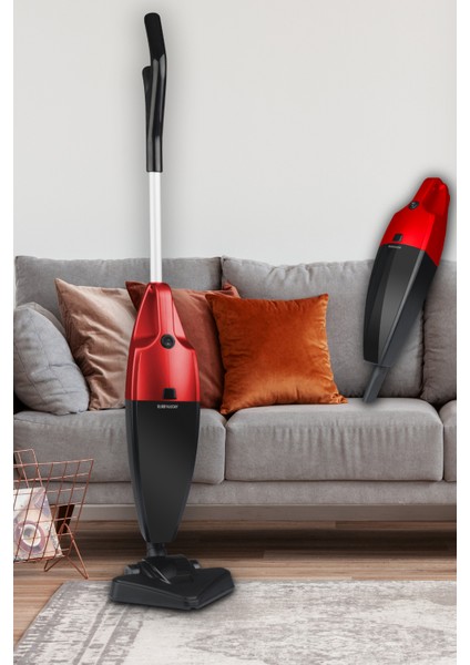 Geniş Hazneli 800W Çok Fonksiyonlu 2-In-1 Elektrikli Süpürge, Kırmızı modelleri