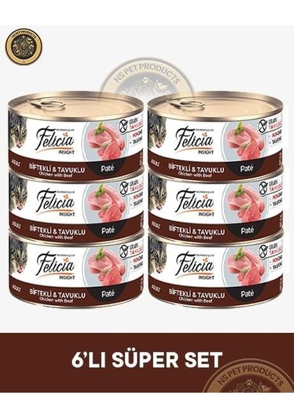 Biftekli-Tavuklu Yetişkin Kedi Konservesi 6X85GR fiyatları