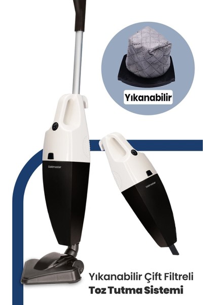 Yüksek Performanslı 2l Toz Hazneli 800W 2in1 Dikey Elektrikli Süpürge, Yıkanabilir Filtreli modelleri