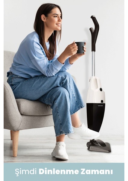 Yüksek Performanslı 2l Toz Hazneli 800W 2in1 Dikey Elektrikli Süpürge, Yıkanabilir Filtreli