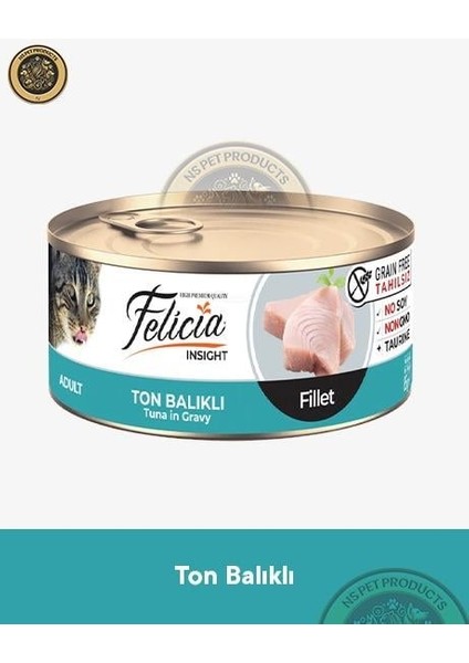 Ton Balıklı Fileto Yetişkin Kedi Konservesi 85GR