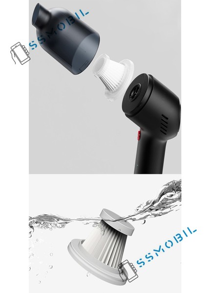 Mini Kablosuz El Süpürgesi, 6000PA, 120W, Taşınabilir ve Güçlü Temizlik Aracı