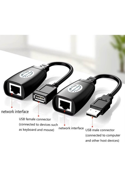 RJ45 USB Extender Cat5 Cat6 Kablosu Üzerinden USB Uzatma Adaptörü 50M fiyatları