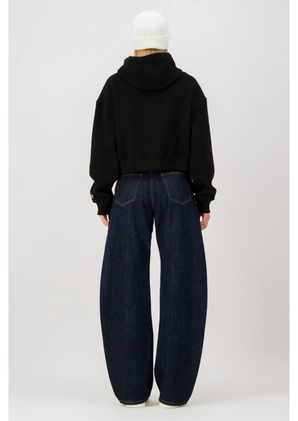 JILL Barrel Fit Rinse Koyu İndigo Kadın Jean Pantolon fırsatları