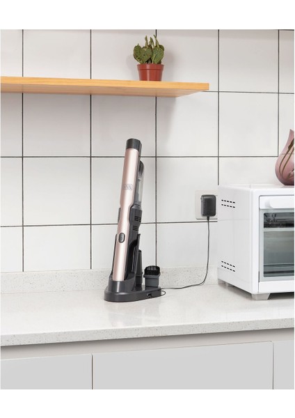 12V/2.0AH Slim Şarjlı El Süpürgesi, Gül Kurusu, Hafif ve Güçlü