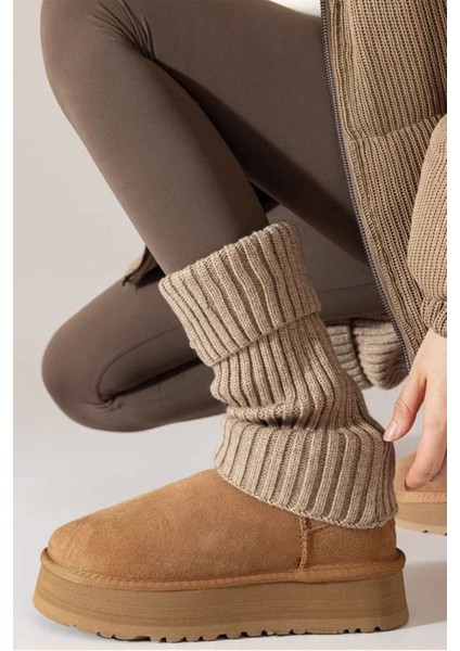 Kahve %100 Akrilik Üst Kalite Triko Örgü Çorap Tozluk fırsatları
