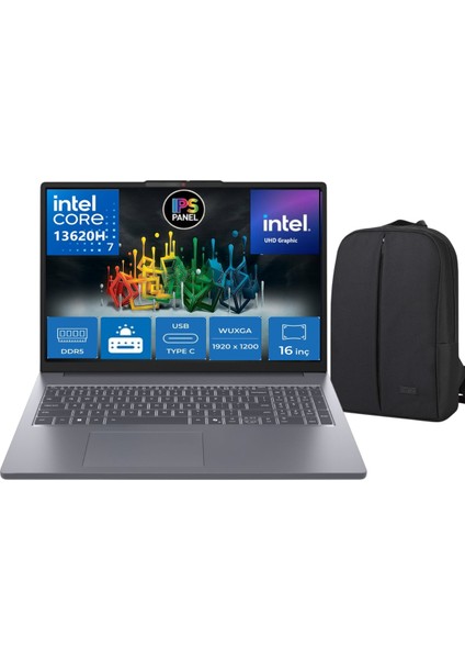 Ideapad Slim 3 Intel Core I7 13620H 8gb 1tb SSD Windows 11 Pro 16" Wuxga (1920X1200) IPS 300NITS Fhd Taşınabilir Bilgisayar & Cimete Çanta