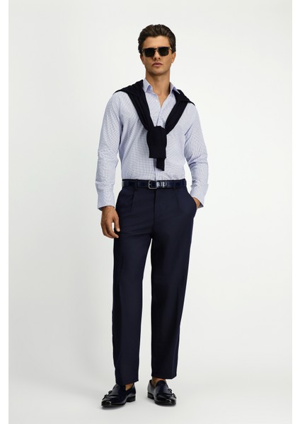 Uzun Kol Slim Fit Dar Kesim Baskılı Pamuk Gömlek fırsatları