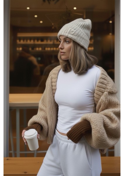 Acı Kahve Triko Örgü El Isıtıcı Kolluk Parmaksız Eldiven fırsatları