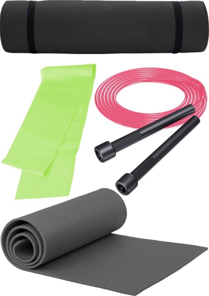 Fırsat Pilates Seti 6mm Pilates Minderi Atlama Ipi Lateks 120 Cm Pilates Bandı