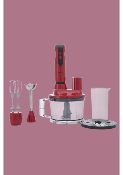 Kırmızı Viyolin Çok Amaçlı Blender Seti, Şık ve Kullanışlı Mutfak Gereçleri