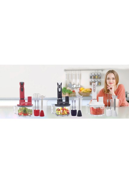 Kırmızı Viyolin Çok Amaçlı Blender Seti, Şık ve Kullanışlı Mutfak Gereçleri modelleri