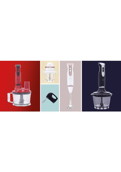 Kırmızı Viyolin Çok Amaçlı Blender Seti, Şık ve Kullanışlı Mutfak Gereçleri fırsatları