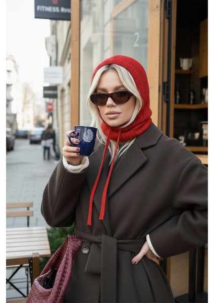 Kırmızı Triko Örgü Balaclava Bere Şapka fırsatları