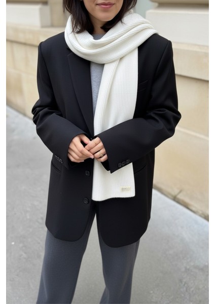 Ekru Triko Örgü Atkı Şal Omuz Şalı indirimleri