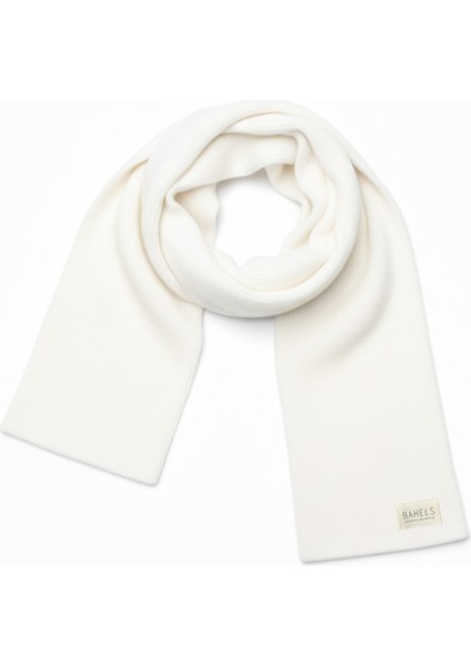 Ekru Triko Örgü Atkı Şal Omuz Şalı